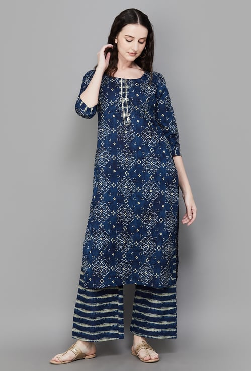 LIBAS Bandhani Print Straight Kurta Set