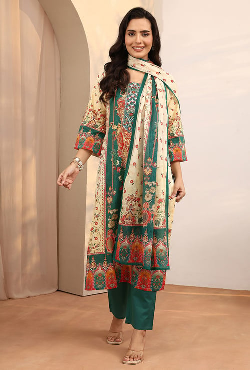 LIBAS Embroidered Straight Kurta Set