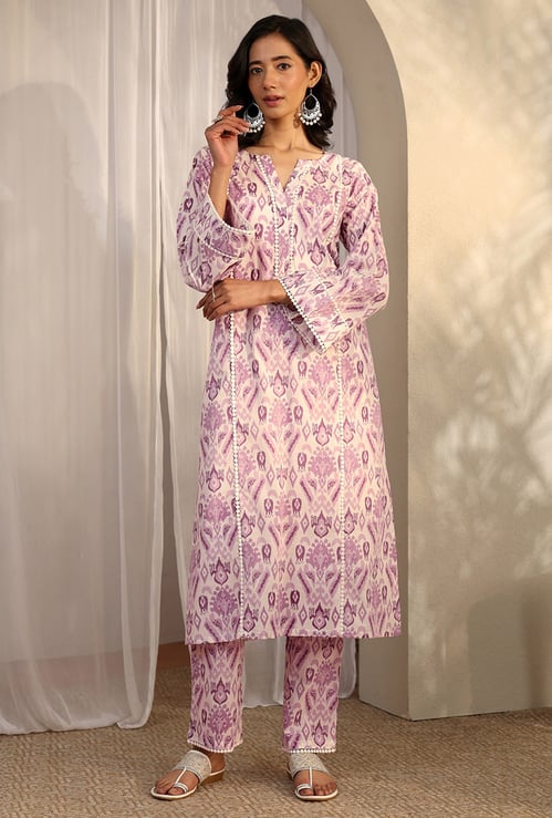 LIBAS Ikat Print Straight Kurta Set