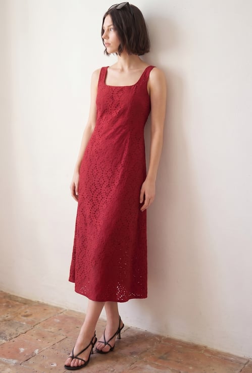 CODE Schiffli Midi Dress