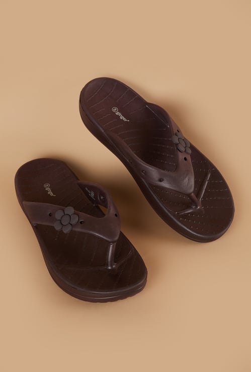 GINGER Floral Embossed Flip Flops