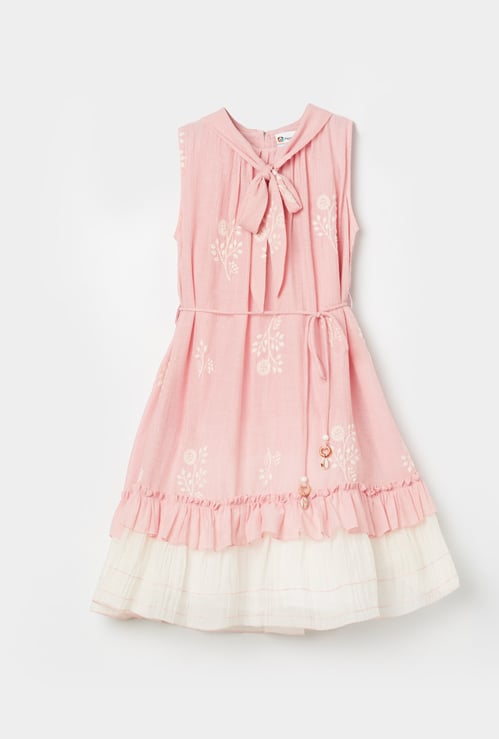 PEPPERMINT Girls Embroidered A-Line Dress