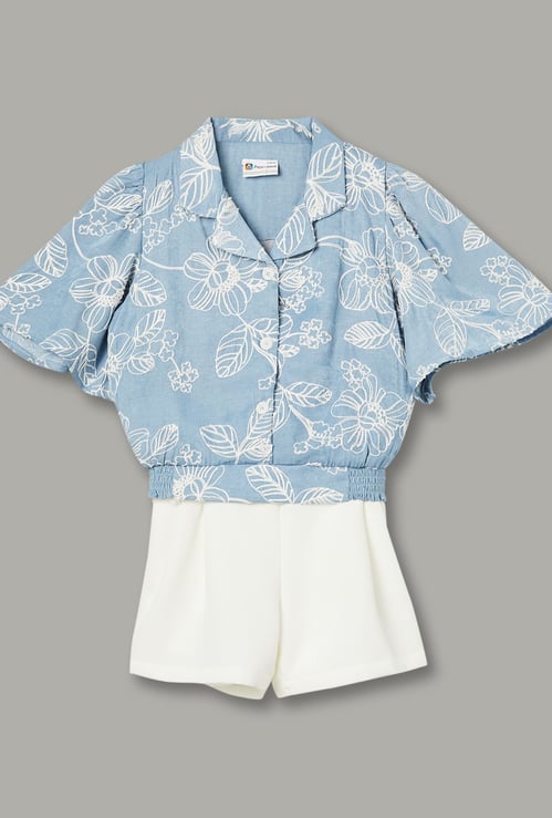 PEPPERMINT Girls Embroidered Top and Shorts