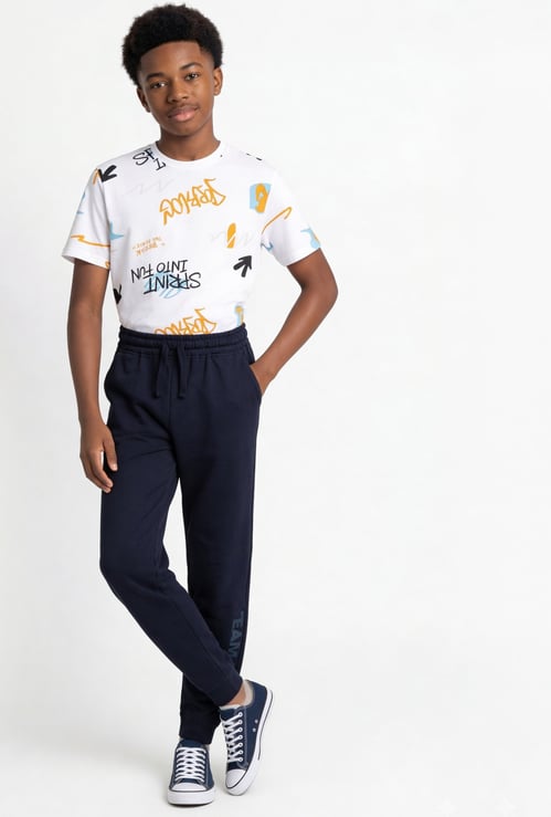 FAME FOREVER Boys Typographic Print Joggers