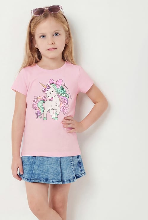 FAME FOREVER Girls Graphic Print T-shirt