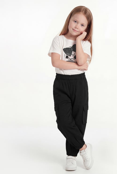 FAME FOREVER Girls Solid Cargo Joggers