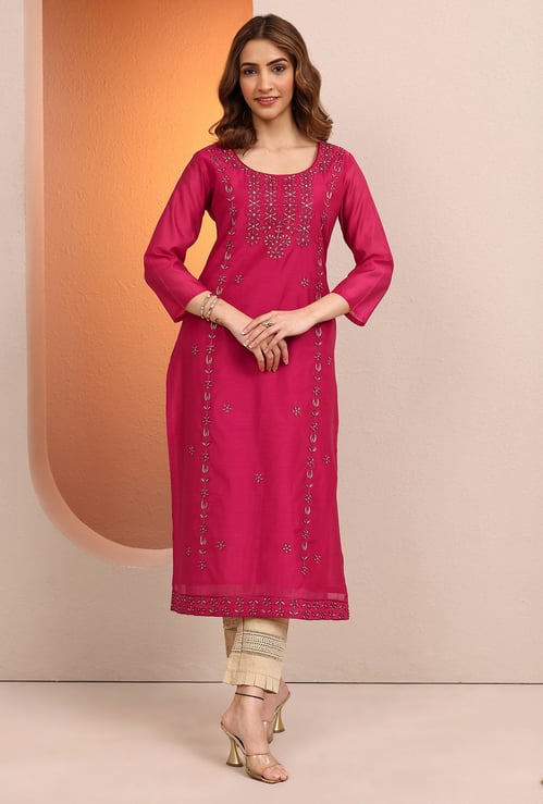 LIBAS Embroidered Straight Kurta Festive Wear