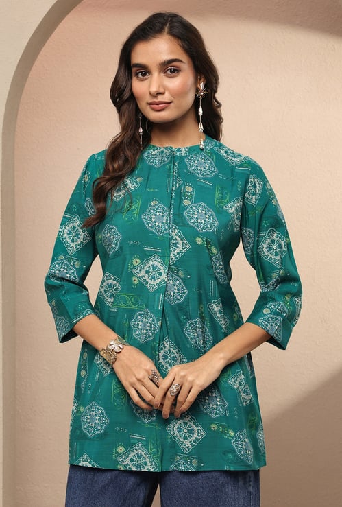 LIBAS Bandhani Print 3/4th Sleeves Straight Kurti