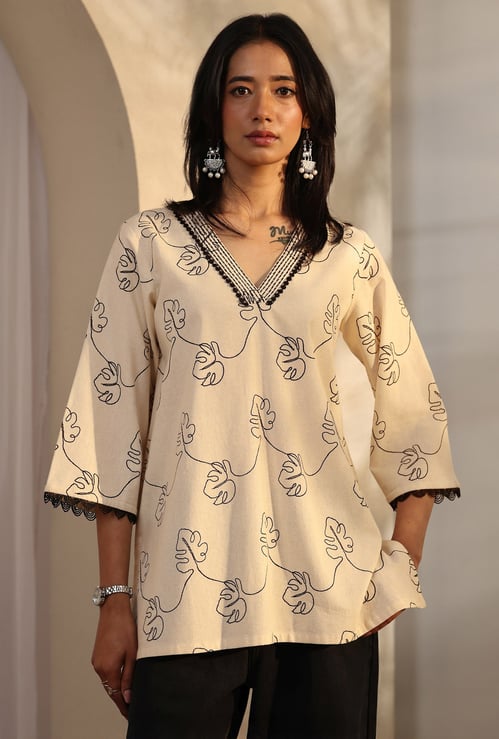 LIBAS Embroidered Straight Kurti