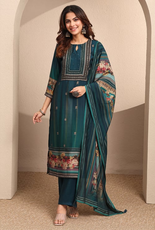 LIBAS Ethnic Motif Straight Kurta Set