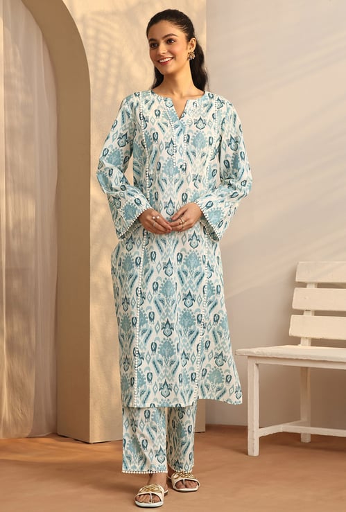 LIBAS Ikat Print Straight Kurta Set