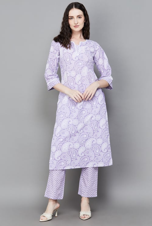 LIBAS Paisley Print Straight Kurta Set