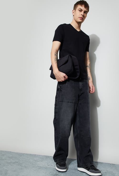 FORCA Solid Baggy Fit Carpenter Jeans