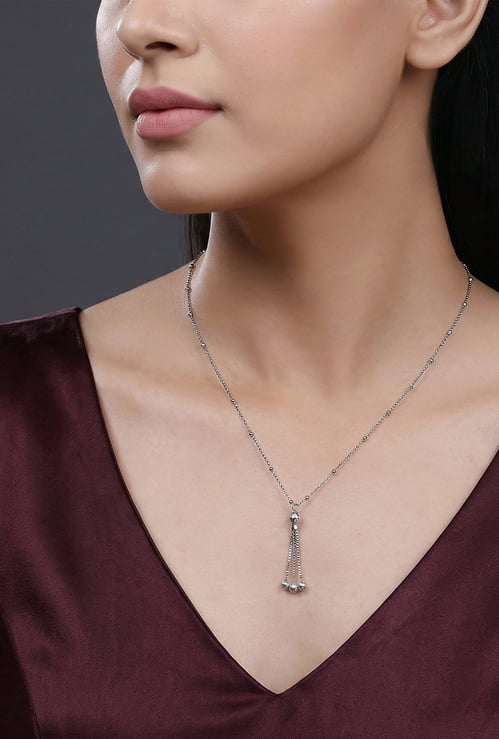 GIVA Glow in Motion Sterling Silver Cascading Spheres Necklace