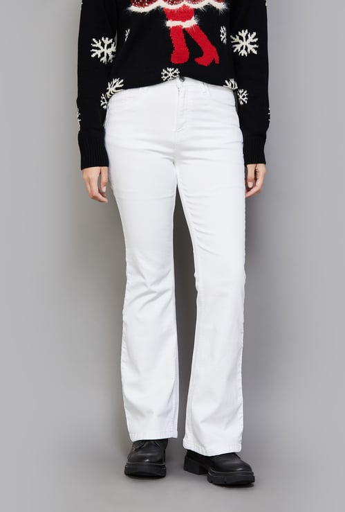 KRAUS Solid Flared Jeans