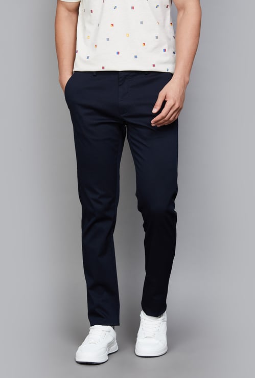 BLACKBERRYS CASUAL Solid Slim Straight Trousers