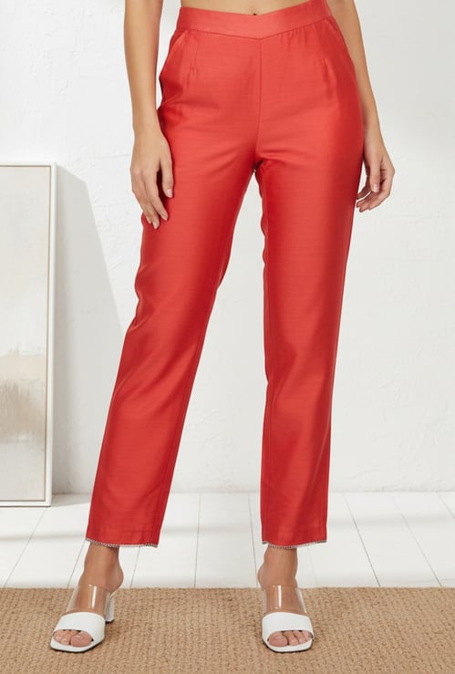 W Solid Straight Pants