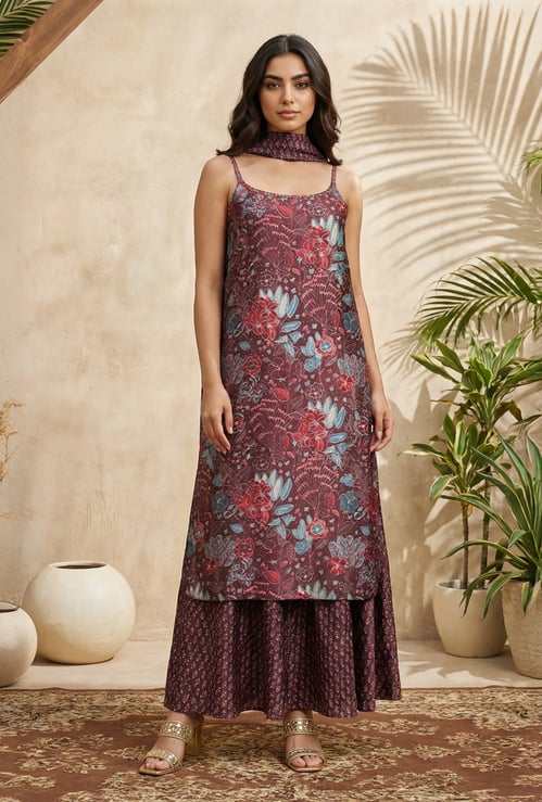 W Floral Print Kurta Set