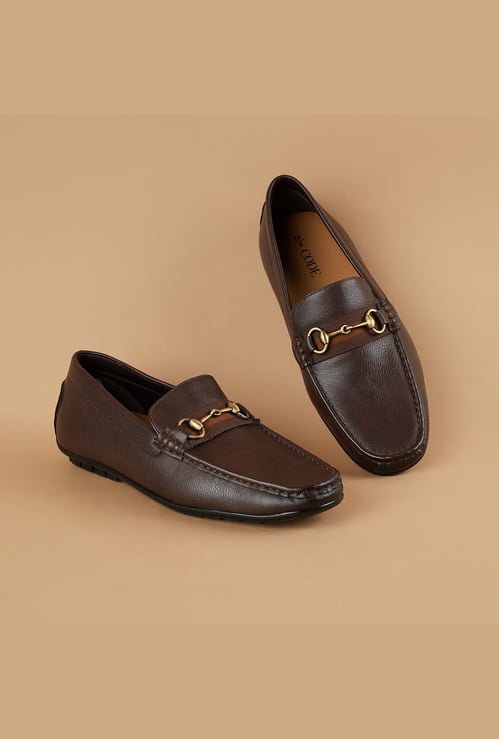 CODE Solid Horsebit Loafers