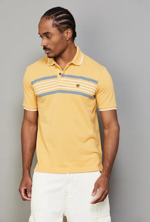 FAHRENHEIT Striped Polo T-shirt