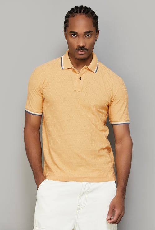 FAHRENHEIT Textured Polo T-shirt