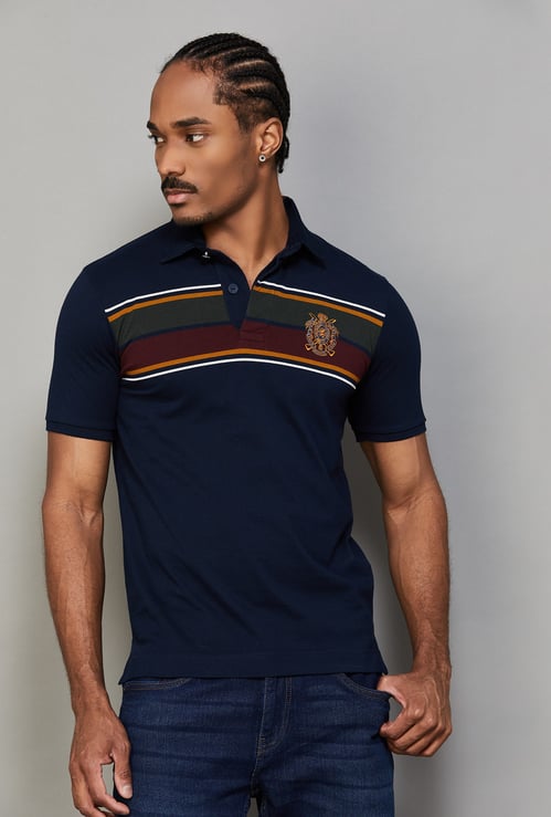 FAHRENHEIT Striped Polo T-shirt