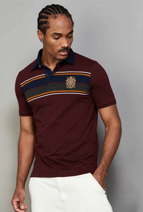 FAHRENHEIT Striped Polo T-shirt