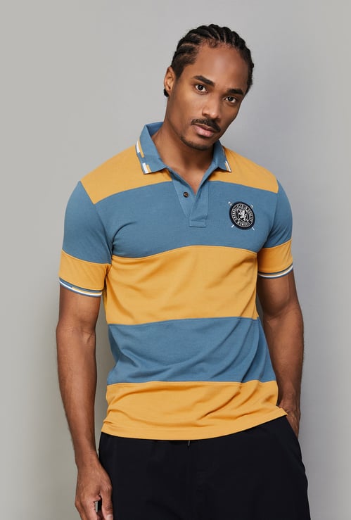 FAHRENHEIT Colourblock Polo T-shirt