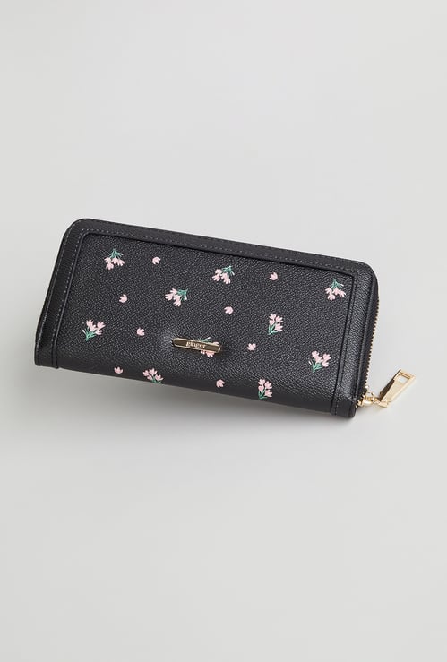 GINGER Floral Print Zip-Around Wallet
