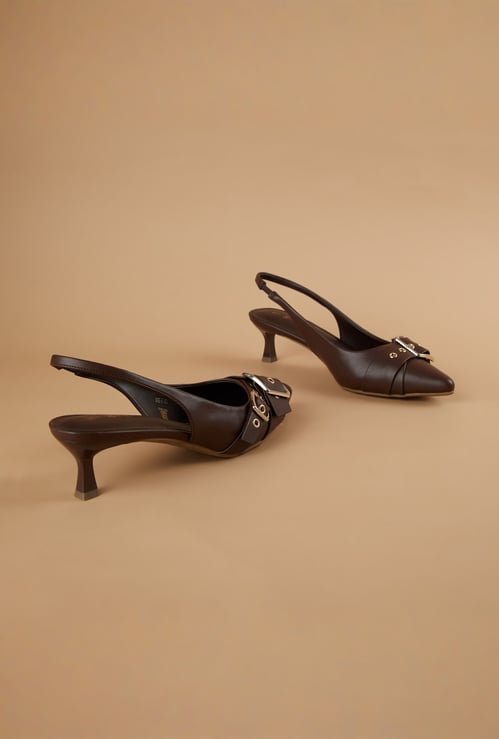 GINGER Buckle Detail Kitten Heels