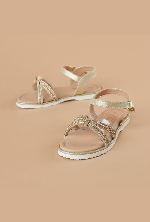 FAME FOREVER Girls Embellished Ankle Strap Sandals