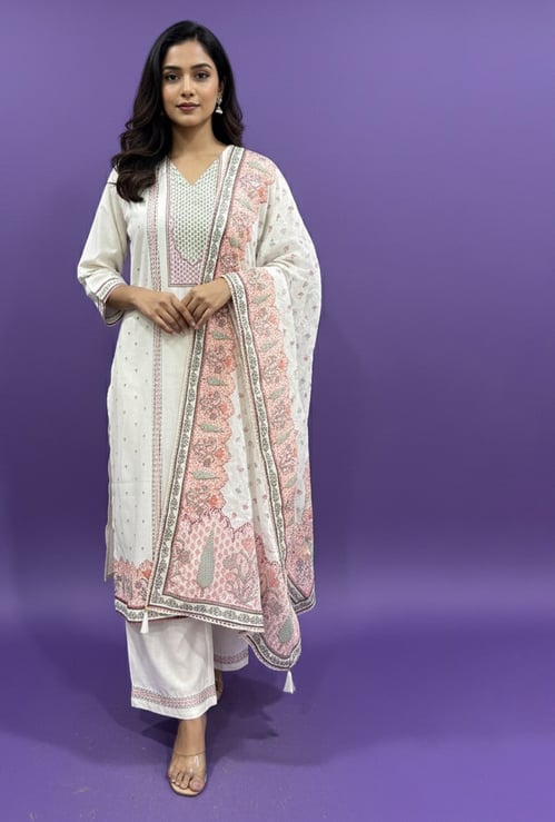 SPAN Printed Straight Kurta Set
