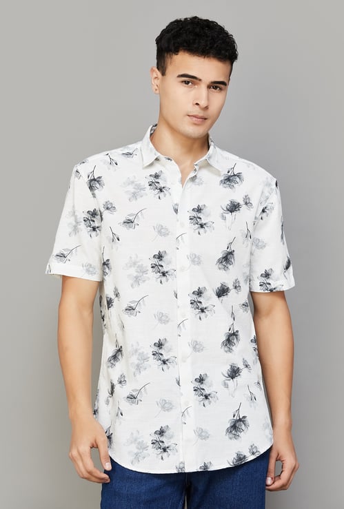 INDIAN TERRAIN Floral Print Classic Fit Shirt