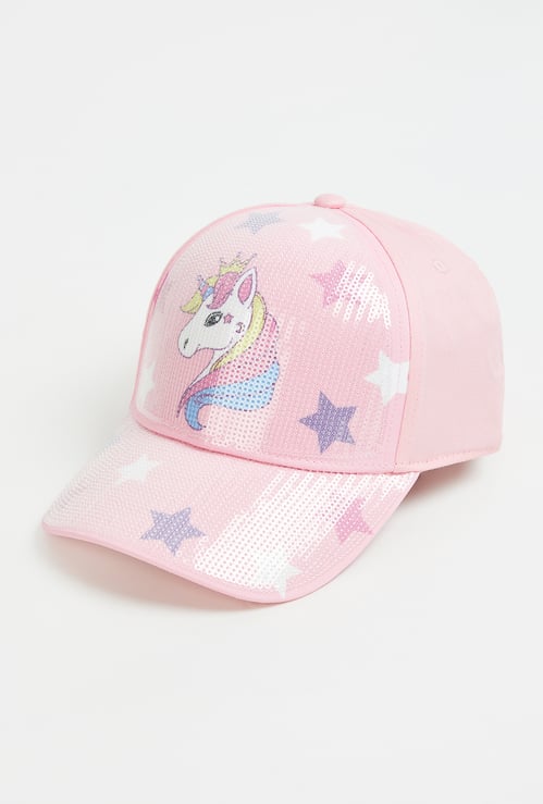 KIDSVILLE Girls Unicorn Sequin Baseball Cap