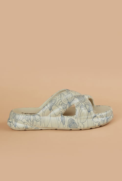GINGER Floral Print Flip Flops