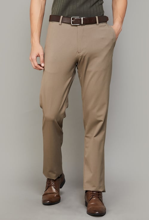 ARROW Solid Regular Fit Formal Trousers