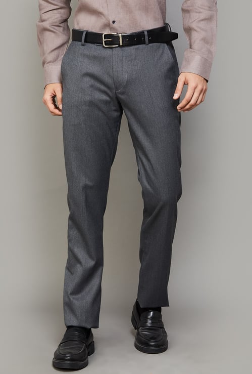 ARROW Textured Regular Fit Formal Trousers