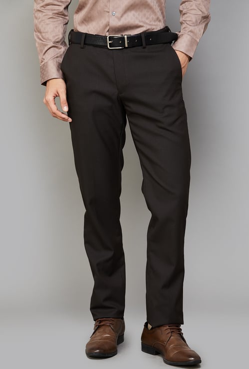 ARROW Solid Regular Fit Formal Trousers