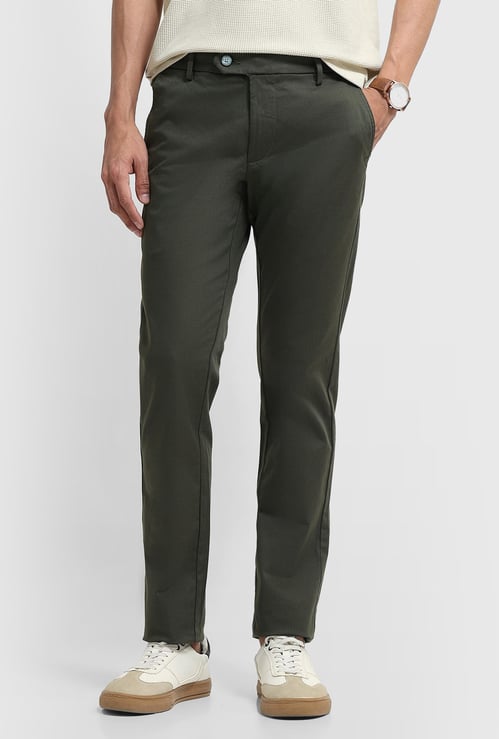ARROW SPORT Solid Slim Straight Trousers