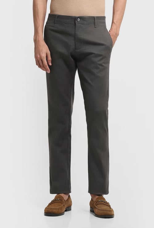 ARROW SPORT Solid Slim Straight Trousers