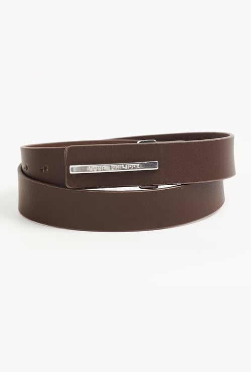 LOUIS PHILIPPE Solid Leather Belt