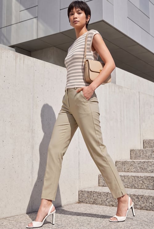 CODE CLASSIC Solid Flat Front Trousers