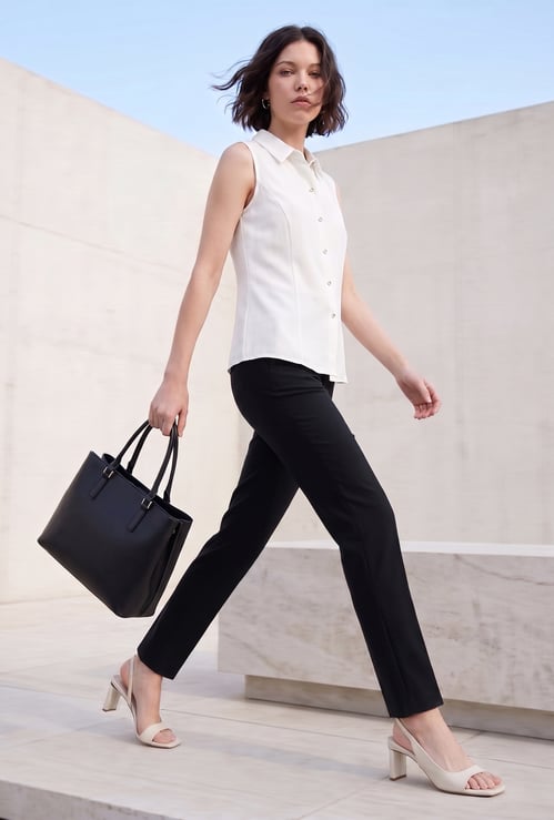 CODE CLASSIC Solid Flat Front Trousers
