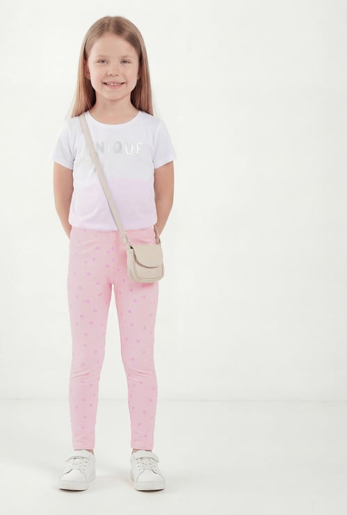 FAME FOREVER Girls Heart Print Leggings
