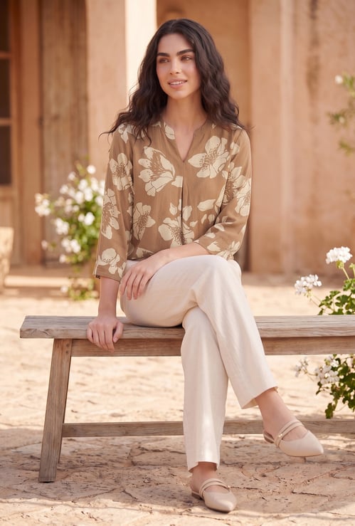 FAME FOREVER Floral Print Top
