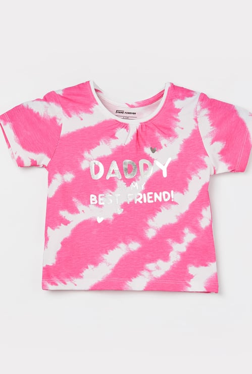 FAME FOREVER Girls Typographic Print T-shirt