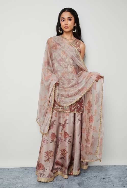 MELANGE Floral Print Dupatta