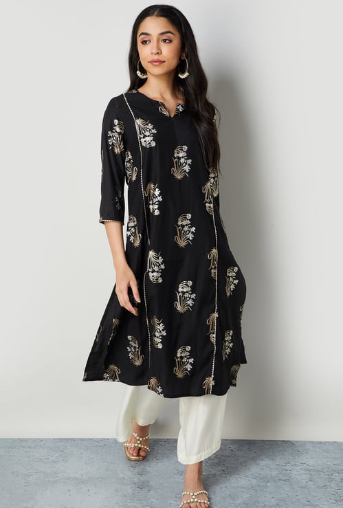 MELANGE Embroidered A-line Kurta