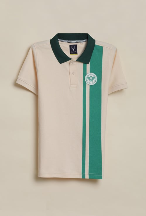 ALLEN SOLLY Boys Striped Polo T-shirt