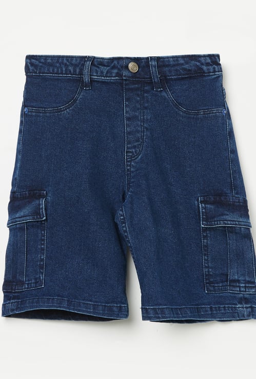 ALLEN SOLLY Boys Solid Cargo Shorts